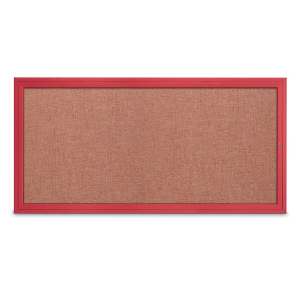 Slim Enclosed Corkboard, 24"x36", Satin Alum Frame/Pearl